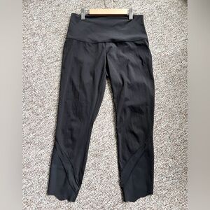 Cropped Lululemon leggings with sheer design